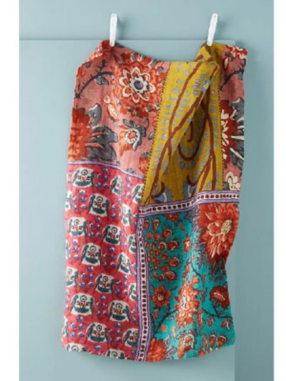 New🌟Anthropologie Multi-Color Floral Patchwork Kitchen Towel